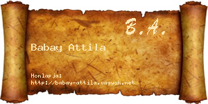 Babay Attila névjegykártya