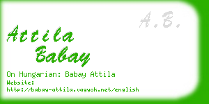 attila babay business card